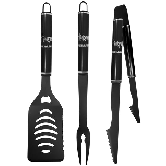 Nebraska Cornhuskers 3 pc Monochromatic BBQ Set