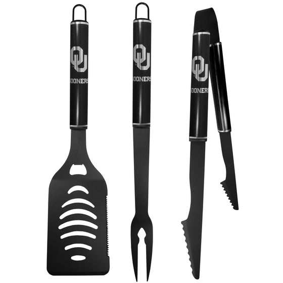 Oklahoma Sooners 3 pc Monochromatic BBQ Set