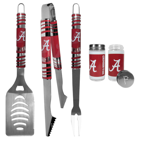 Alabama Crimson Tide 3 pc Tailgater BBQ Set and Salt and Pepper Shaker Set