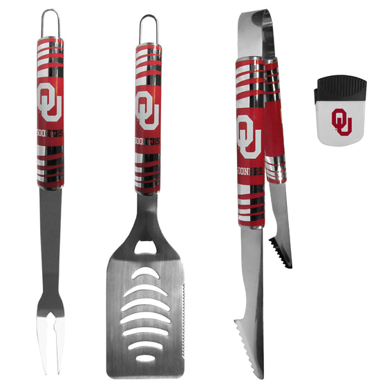 Oklahoma Sooners 3 pc BBQ Set and Chip Clip