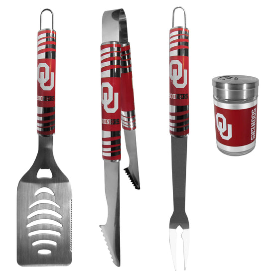 Oklahoma Sooners 3 pc Tailgater BBQ Set and Season Shaker