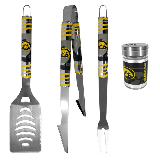 Iowa Hawkeyes 3 pc Tailgater BBQ Set and Season Shaker