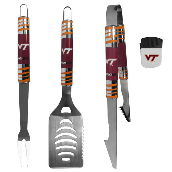 Virginia Tech Hokies 3 pc BBQ Set and Chip Clip