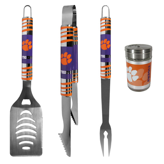 Clemson Tigers 3 pc Tailgater BBQ Set and Season Shaker