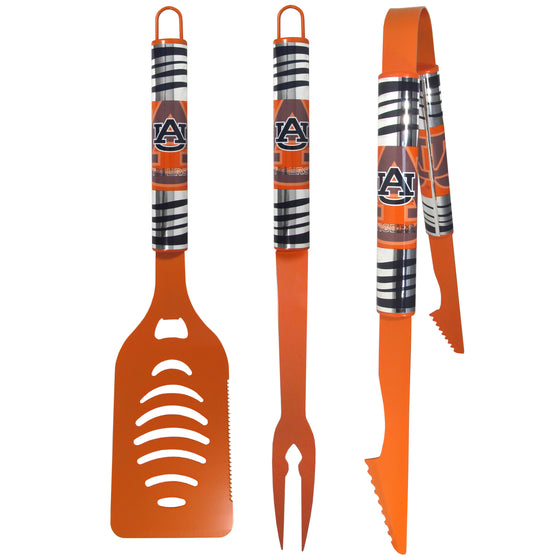 Auburn Tigers 3 pc Color BBQ Tool Set