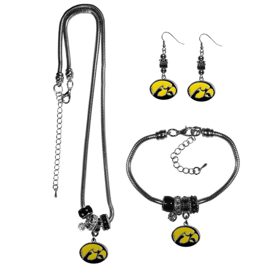 Iowa Hawkeyes Euro Bead Jewelry 3 piece Set