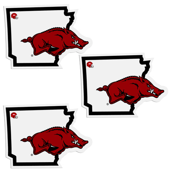 Arkansas Razorbacks Home State Decal, 3pk