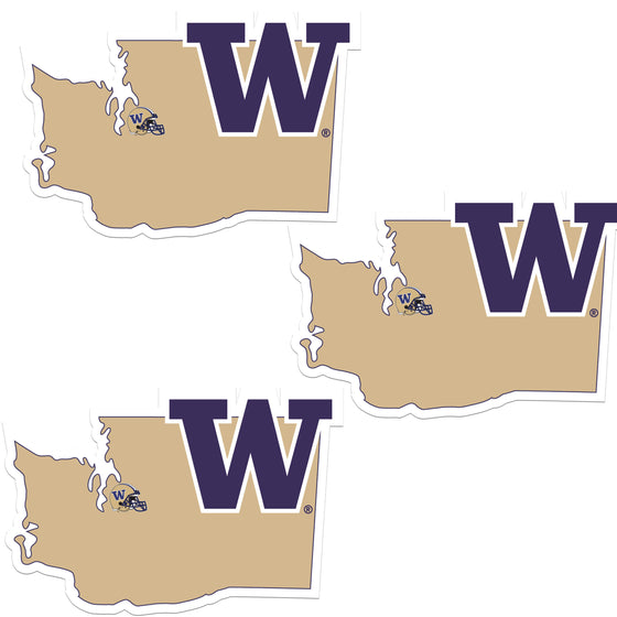 Washington Huskies Home State Decal, 3pk