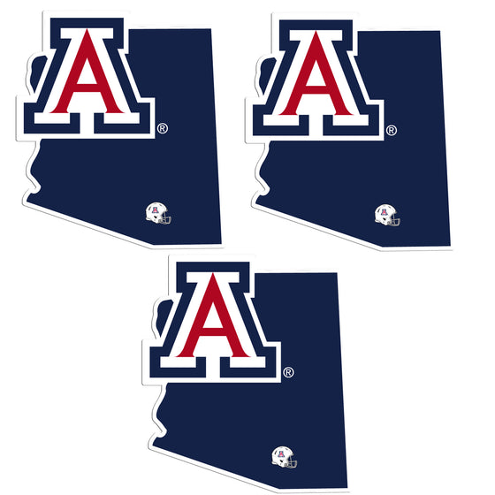 Arizona Wildcats Home State Decal, 3pk