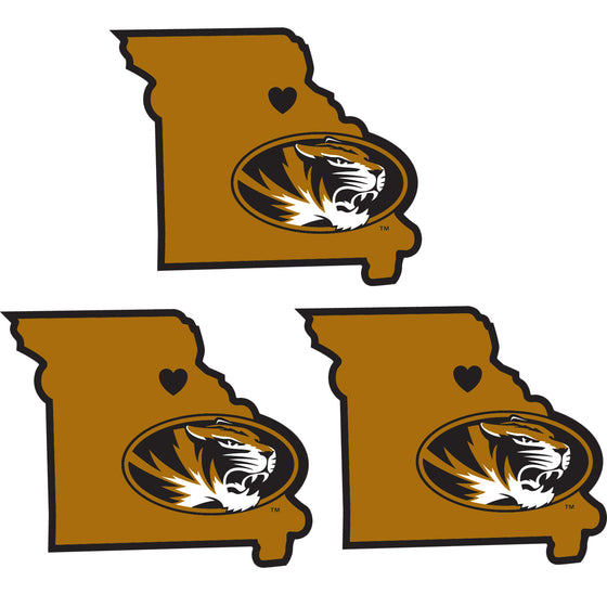 Missouri Tigers Home State Decal, 3pk