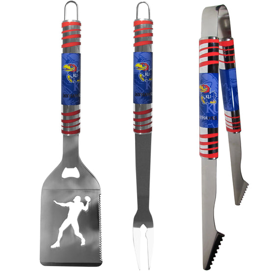 Kansas Jayhawks 3 pc Tailgater BBQ Tools