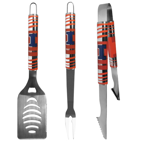 Illinois Fighting Illini 3 pc Tailgater BBQ Tools