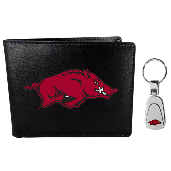 Arkansas Razorbacks Bi-fold Wallet & Steel Key Chain