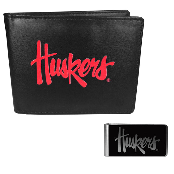 Nebraska Cornhuskers Bi-fold Wallet & Black Money Clip