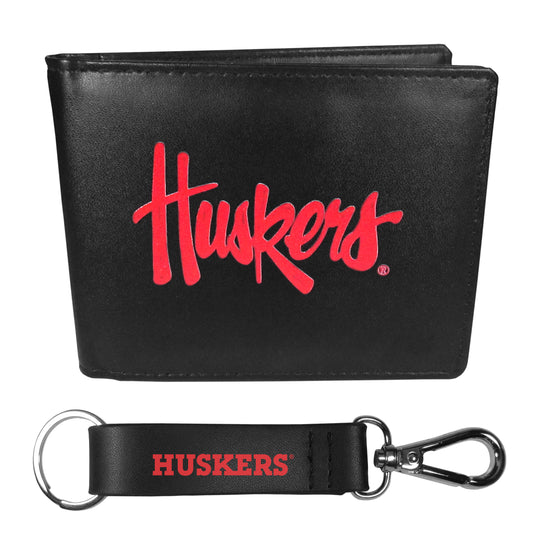 Nebraska Cornhuskers Bi-fold Wallet & Strap Key Chain