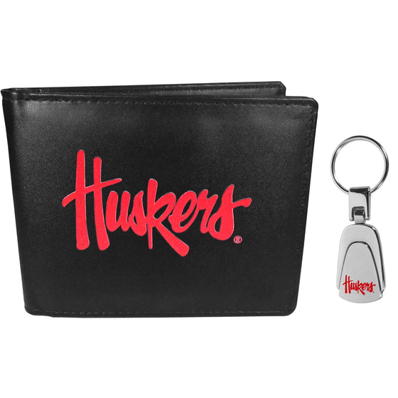 Nebraska Cornhuskers Bi-fold Wallet & Steel Key Chain