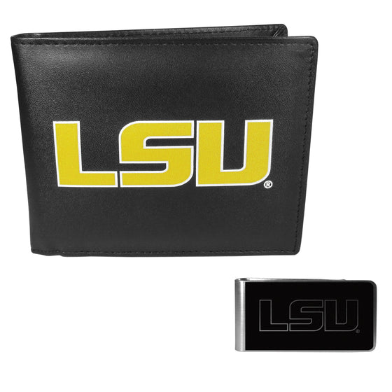 LSU Tigers Bi-fold Wallet & Black Money Clip