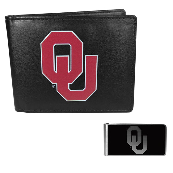 Oklahoma Sooners Bi-fold Wallet & Black Money Clip