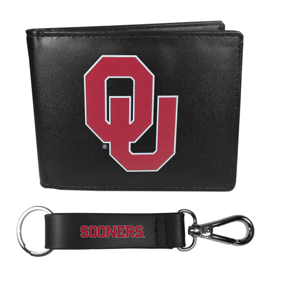 Oklahoma Sooners Bi-fold Wallet & Strap Key Chain