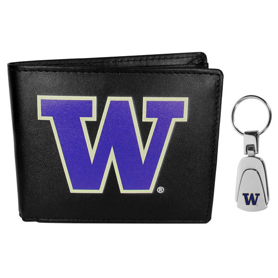 Washington Huskies Bi-fold Wallet & Steel Key Chain