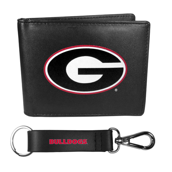 Georgia Bulldogs Bi-fold Wallet & Strap Key Chain