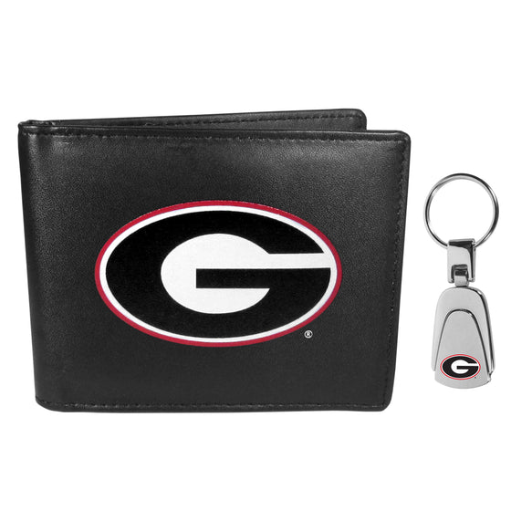 Georgia Bulldogs Bi-fold Wallet & Steel Key Chain