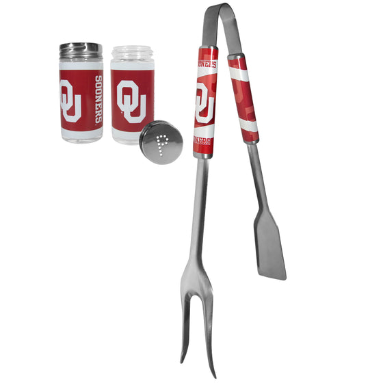 Oklahoma Sooners 3 in 1 BBQ Tool and Salt & Pepper Shaker