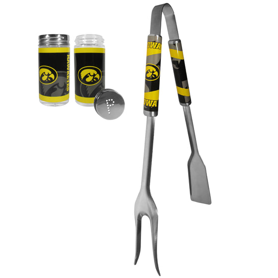 Iowa Hawkeyes 3 in 1 BBQ Tool and Salt & Pepper Shaker