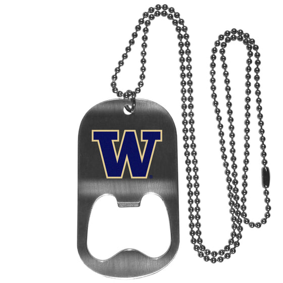 Washington Huskies Bottle Opener Tag Necklace