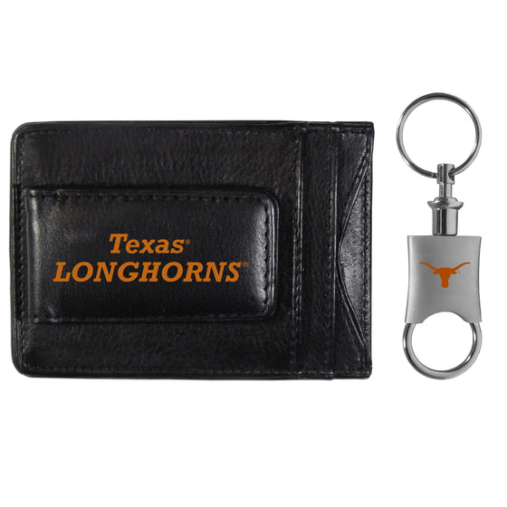 Texas Longhorns Leather Cash & Cardholder & Valet Key Chain