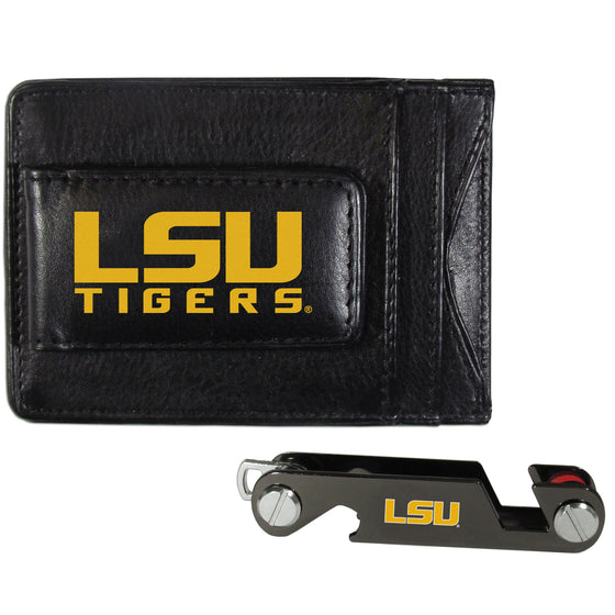 LSU Tigers Leather Cash & Cardholder & Key Organizer