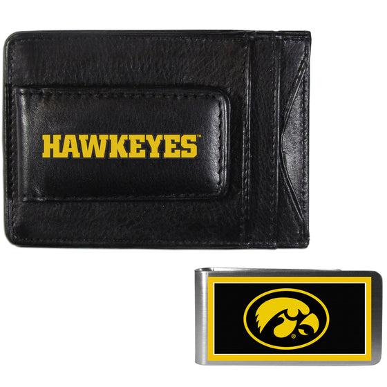 Iowa Hawkeyes Leather Cash & Cardholder & Color Money Clip