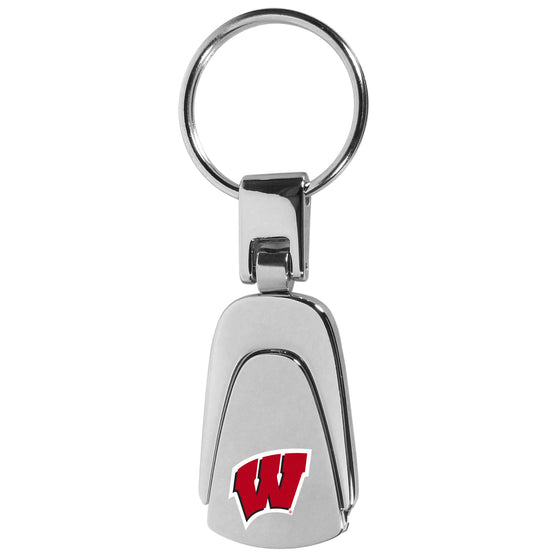 Wisconsin Badgers Steel Teardop Key Chain