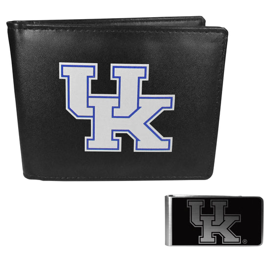 Kentucky Wildcats Leather Bi-fold Wallet & Black Money Clip