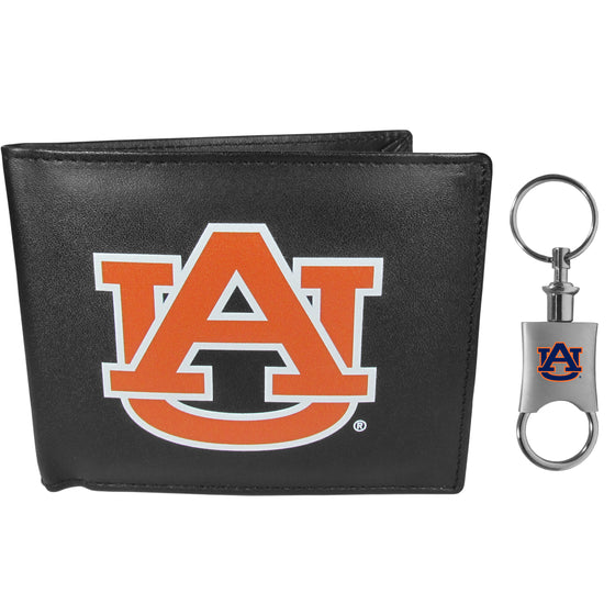 Auburn Tigers Leather Bi-fold Wallet & Valet Key Chain