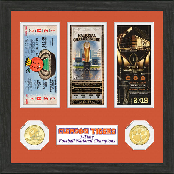 Clemson Tigers 2018 Football 3-Time National Champions Ticket Collection