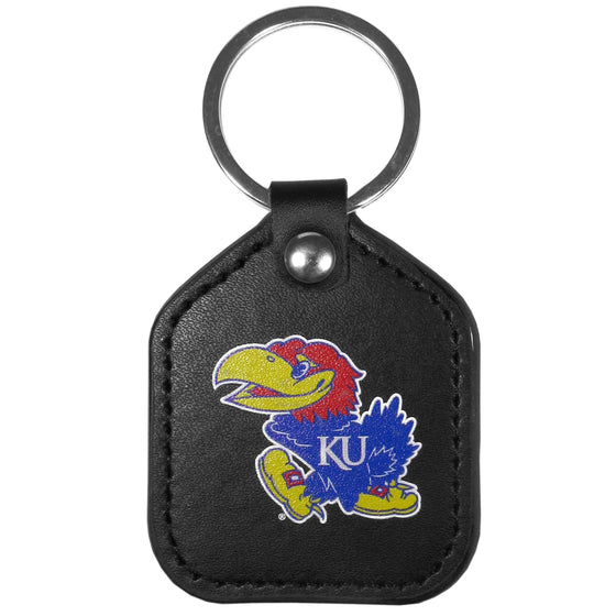 Kansas Jayhawks Leather Square Key Chains