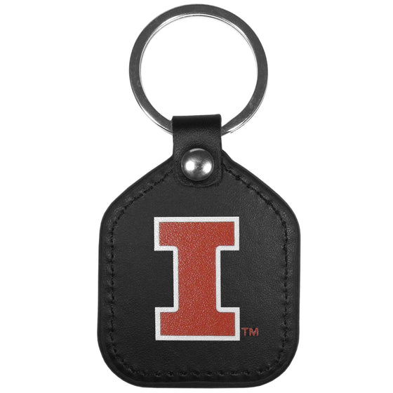 Illinois Fighting Illini Leather Square Key Chains