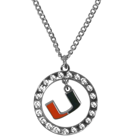 Miami Hurricanes Rhinestone Hoop Necklaces