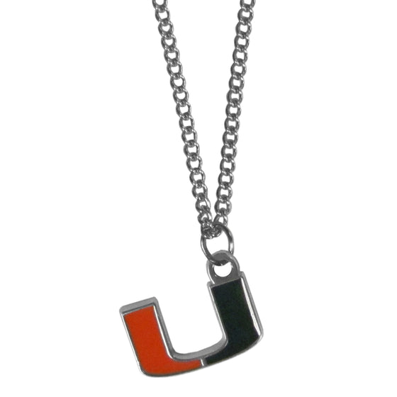 Miami Hurricanes Chain Necklace with Small Charm