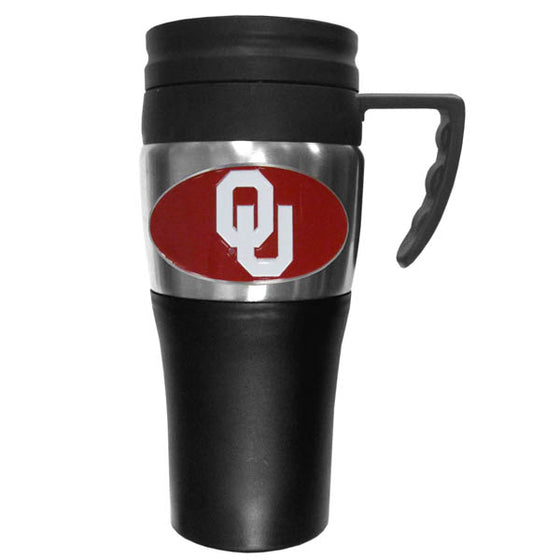 Oklahoma Sooners Steel Travel Mug w/Handle