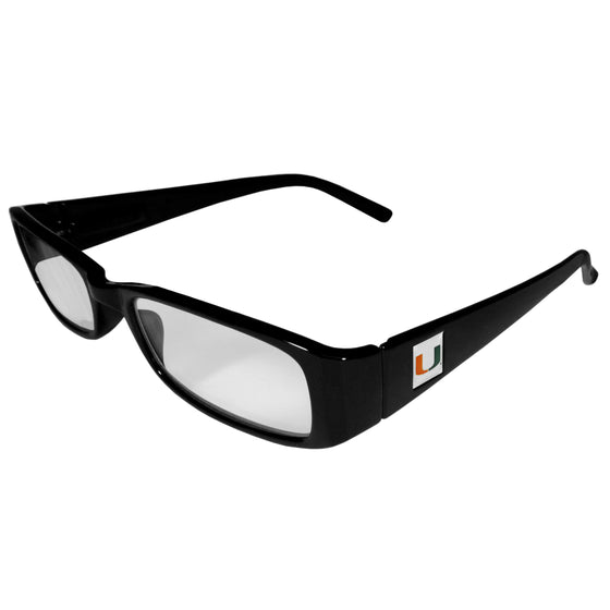 Miami Hurricanes Black Reading Glasses +2.00