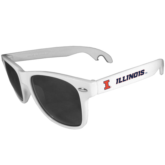 Illinois Fighting Illini Beachfarer Bottle Opener Sunglasses, White