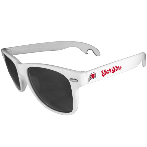 Utah Utes Beachfarer Bottle Opener Sunglasses, White