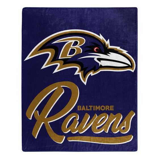 Baltimore Ravens Blanket 50x60 Raschel Signature Design - 757 Sports Collectibles