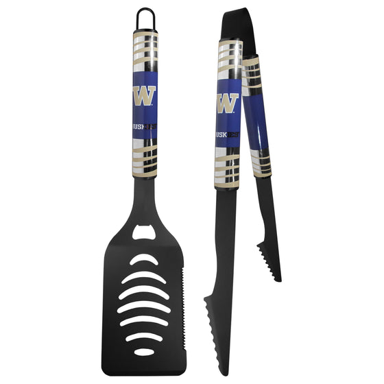 Washington Huskies 2 pc Black Tailgate BBQ Set