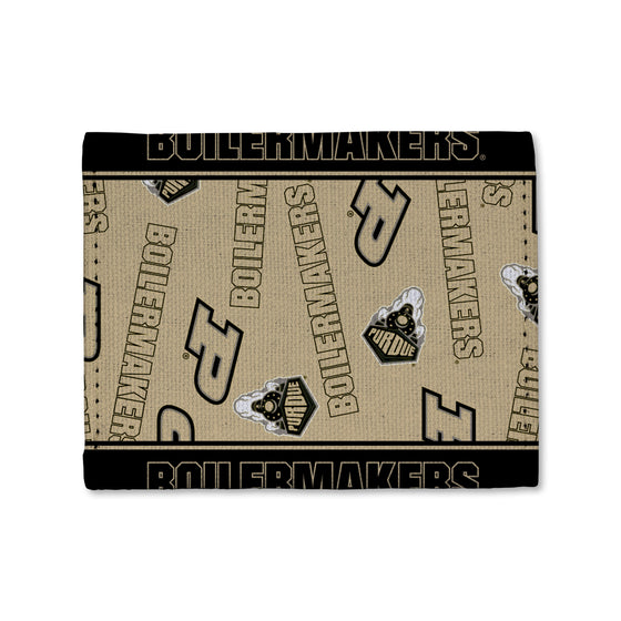 NCAA  Purdue Boilermakers  Canvas Trifold Wallet - Great Accessory