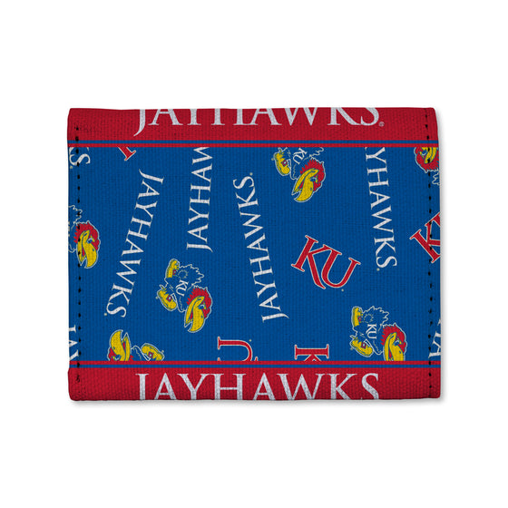 NCAA  Kansas Jayhawks  Canvas Trifold Wallet - Great Accessory
