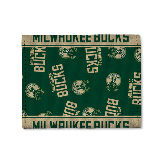 NBA Basketball Milwaukee Bucks  Canvas Trifold Wallet - Great Accessory