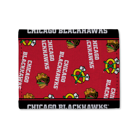NHL Hockey Chicago Blackhawks  Canvas Trifold Wallet - Great Accessory